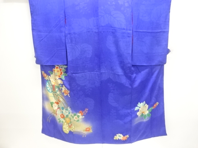 アンティーク　紋錦紗花車模様刺繍着物